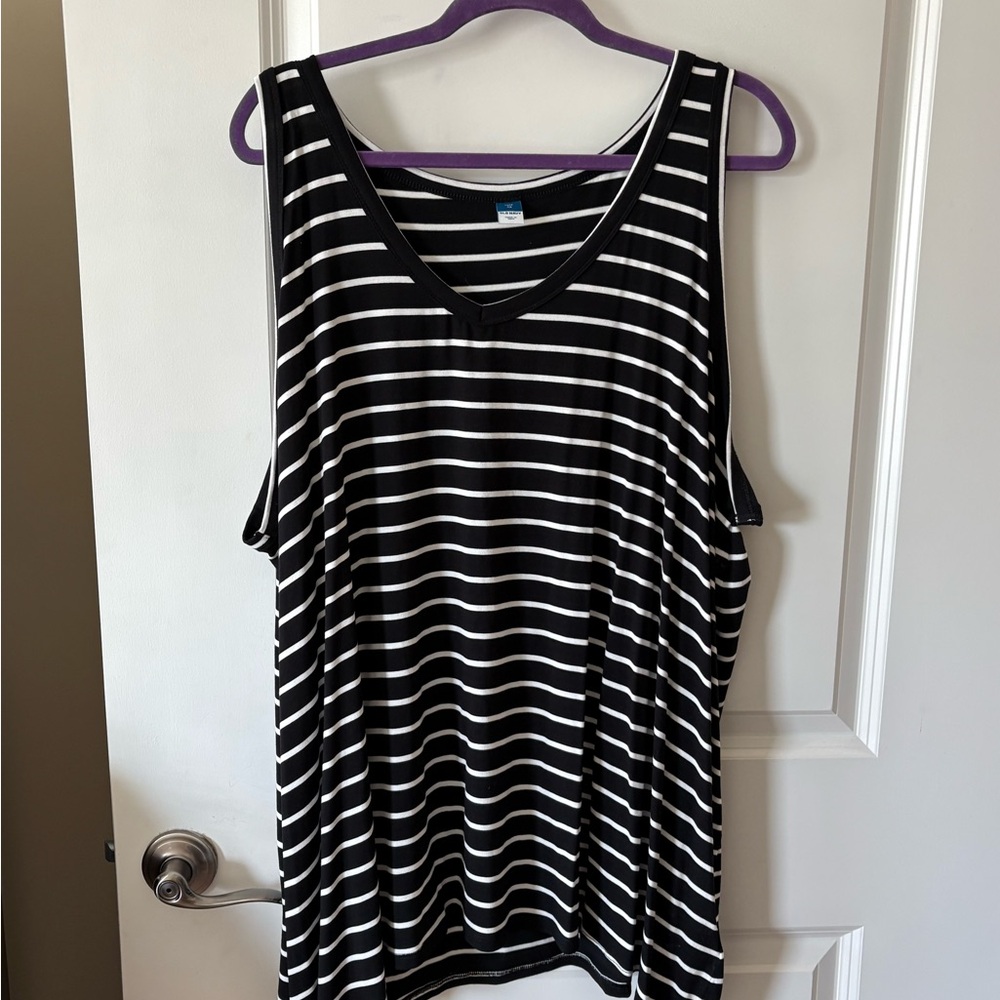 Old Navy Black and White Striped Tank Top